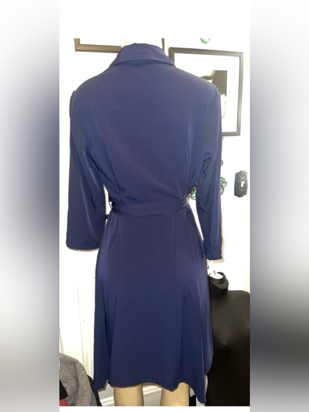 Spense Navy Blue Belted Shirt Dress Size Small NWT Career Work Dress - Picture 3 of 12